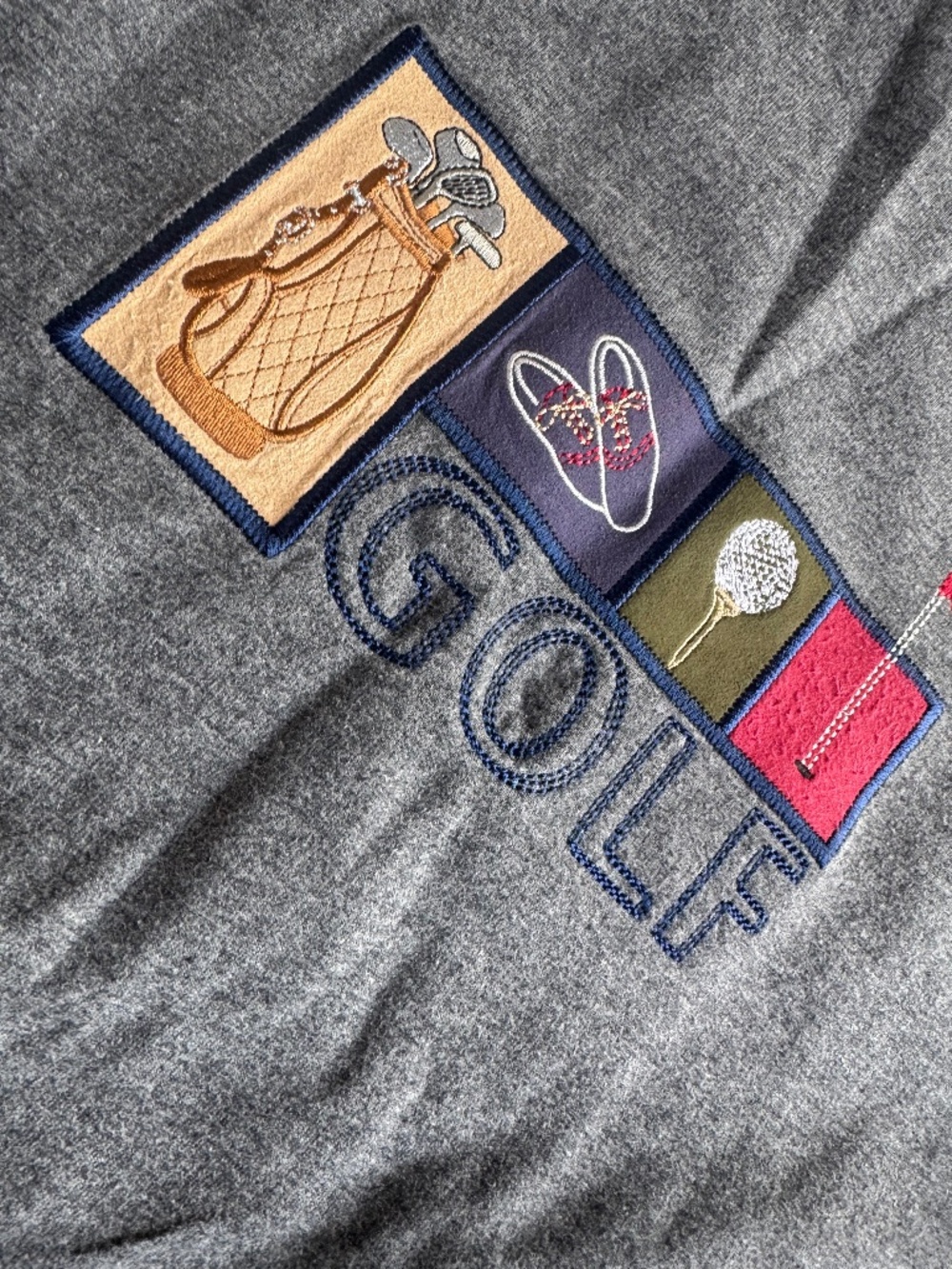 Vintage Golf Embroidered Crewneck Sweatshirt Gray Golf Clubs M-L